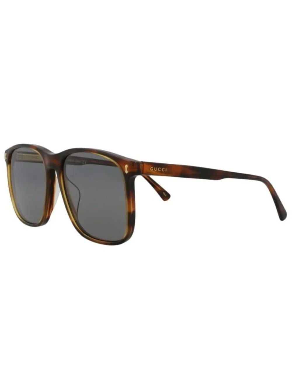 New Gucci Mens Square/Rectangle Havana Havana Grey Fashion Designer Sunglasses